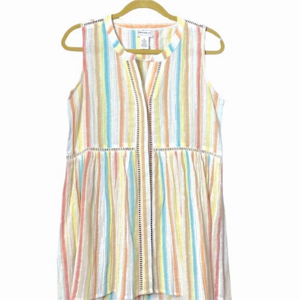 For The Republic Striped Multicolored Top